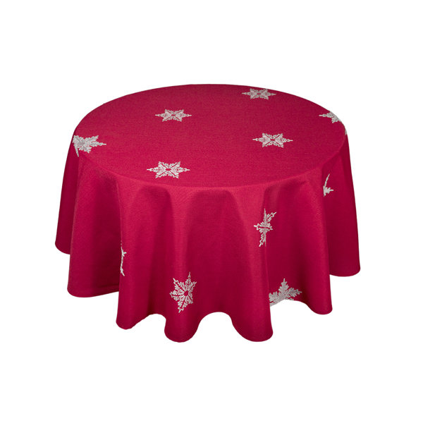 The Holiday Aisle® Round Floral Christmas Tablecloth & Reviews Wayfair